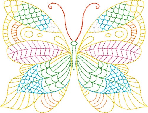 Whimsical Butterfly Machine Embroidery Design