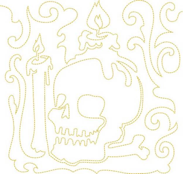 Picture of Free Motion Skull Machine Embroidery Design