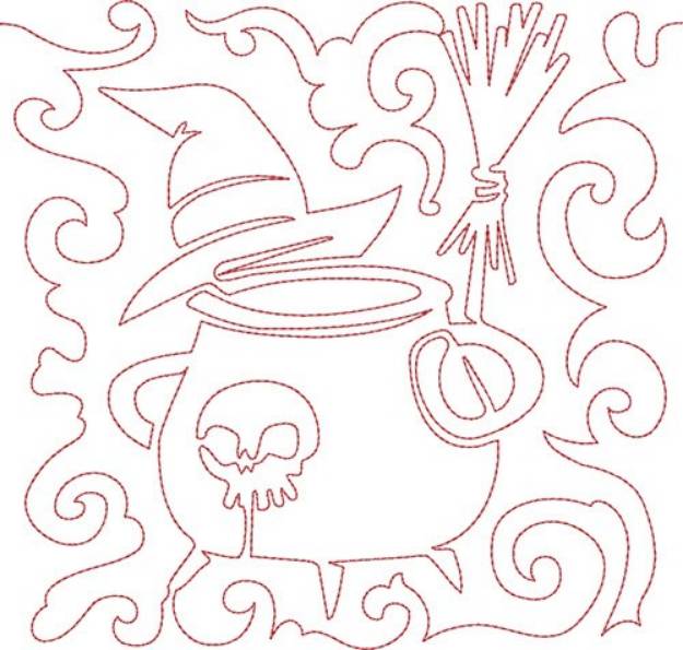 Picture of Free Motion Cauldron Machine Embroidery Design