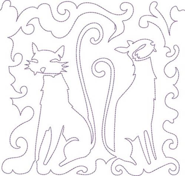 Picture of Free Motion Cats Machine Embroidery Design