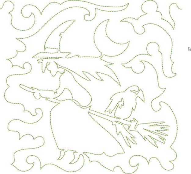 Picture of Free Motion Witch Machine Embroidery Design