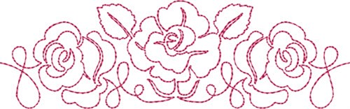 Free Motion Roses Machine Embroidery Design