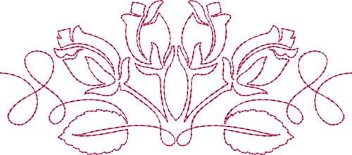 Free Motion Rose Buds Machine Embroidery Design