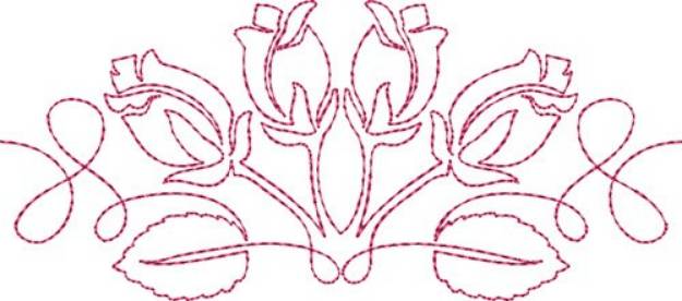Picture of Free Motion Rose Buds Machine Embroidery Design