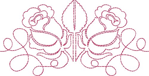 Free Motion Rose Bud Machine Embroidery Design