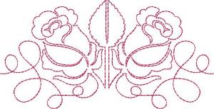 Picture of Free Motion Rose Bud Machine Embroidery Design