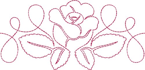 Free Motion Rose Machine Embroidery Design