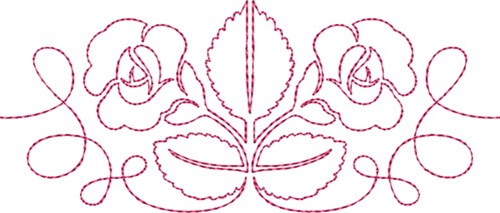 Free Motion Roses Machine Embroidery Design