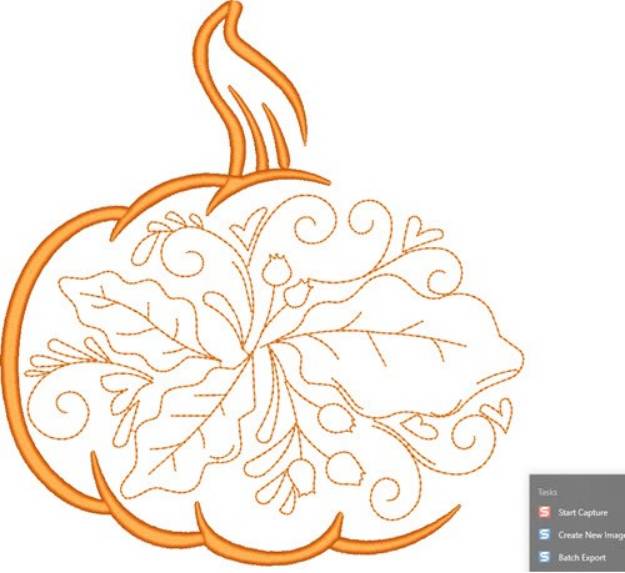 Picture of Fall Pumpkin Machine Embroidery Design