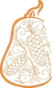 Picture of Autumn Gourd Machine Embroidery Design