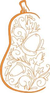 Picture of Acorn Gourd Machine Embroidery Design