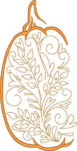 Picture of Pumpkin & Leaves Machine Embroidery Design