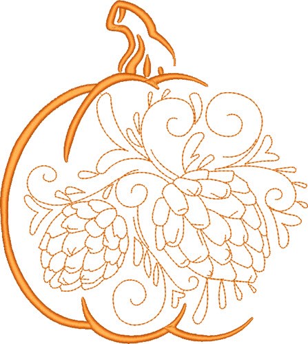Artichoke Pumpkin Machine Embroidery Design