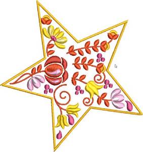 Picture of Jacobean Christmas Star Machine Embroidery Design