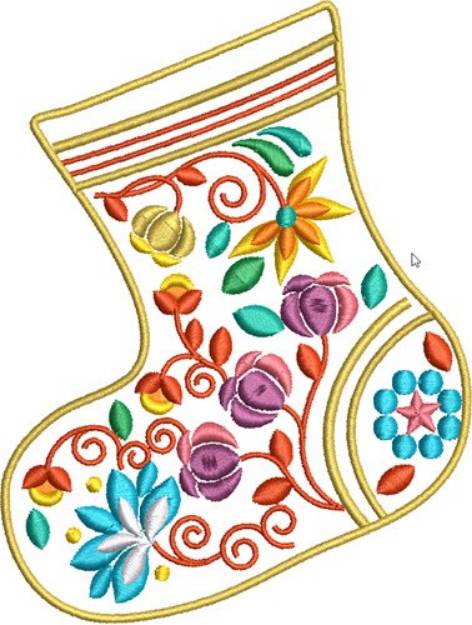 Picture of Jacobean Christmas Stocking Machine Embroidery Design