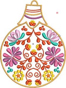 Picture of Jacobean Christmas Ornament Machine Embroidery Design