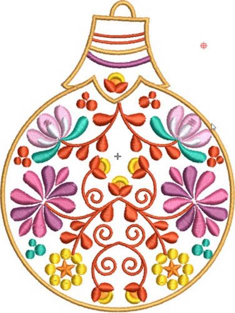 Picture of Jacobean Christmas Ornament Machine Embroidery Design