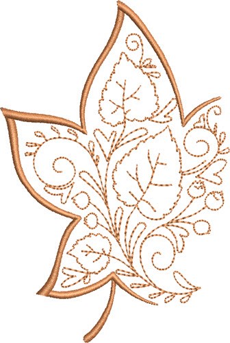 Fall Delight Decorative Leaf Machine Embroidery Design