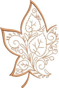 Picture of Fall Delight Decorative Leaf Machine Embroidery Design