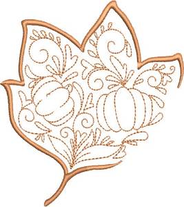 Picture of Fall Tulip Tree Leaf Machine Embroidery Design