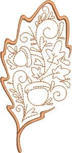 Picture of Fall Beech Tree Leaf Machine Embroidery Design