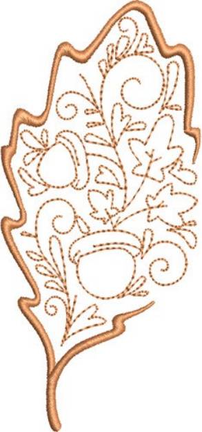 Picture of Fall Beech Tree Leaf Machine Embroidery Design
