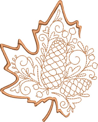 Fall Decorative Maple Leaf Machine Embroidery Design