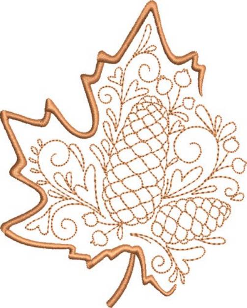 Picture of Fall Decorative Maple Leaf Machine Embroidery Design
