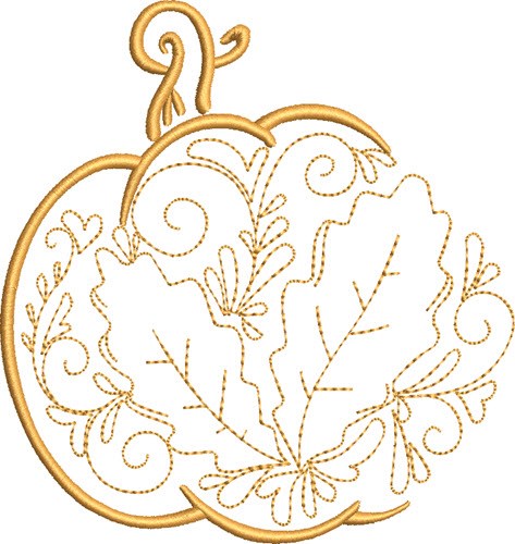 Thanksgiving Decorative Fall Pumpkin Machine Embroidery Design