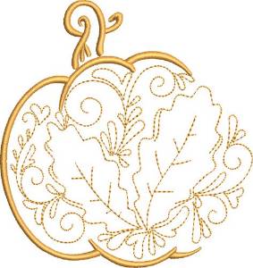 Picture of Thanksgiving Decorative Fall Pumpkin Machine Embroidery Design