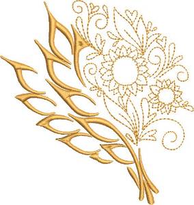 Picture of Thanksgiving Decorative Wheat Machine Embroidery Design