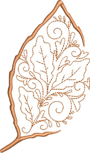 Fall Decorative Beech Machine Embroidery Design