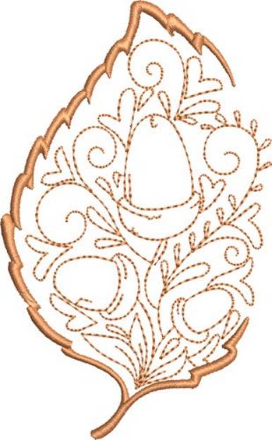 Picture of Fall Decorative Birch Leaf Machine Embroidery Design