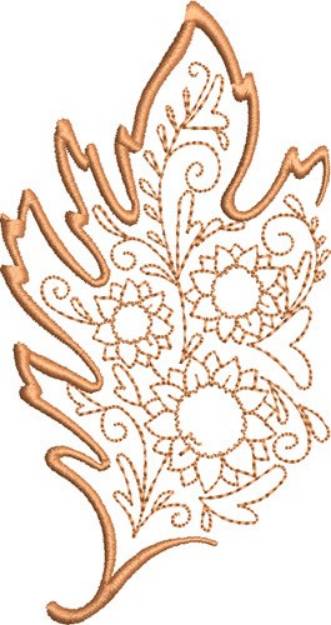 Picture of Fall Decorative Leaf Machine Embroidery Design