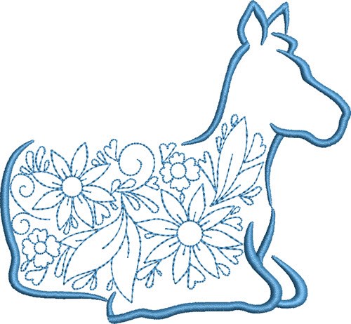 Nativity Donkey Machine Embroidery Design
