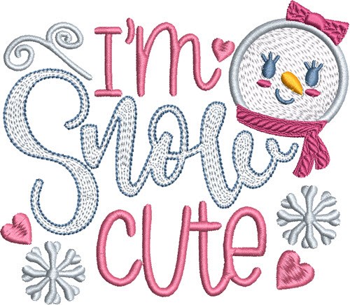 Snow Cute Machine Embroidery Design