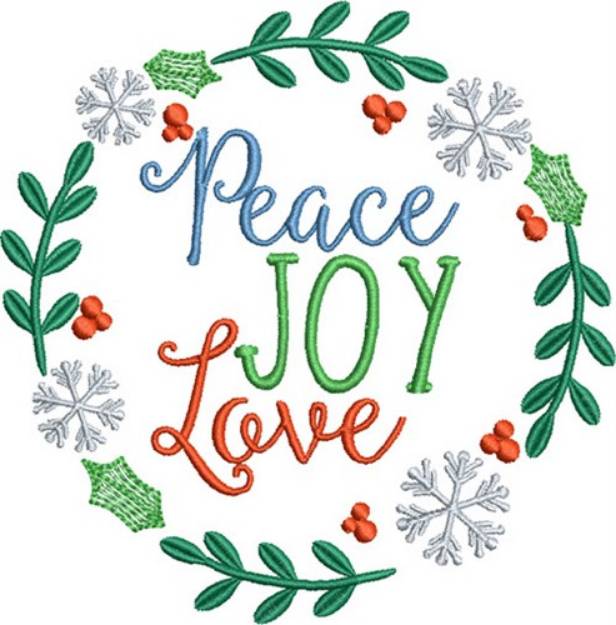 Picture of Peace, Joy, Love Machine Embroidery Design
