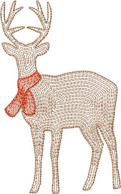 Picture of Christmas Deer Machine Embroidery Design