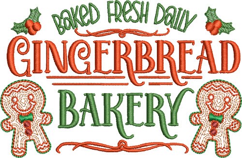 Gingerbread Bakery Machine Embroidery Design