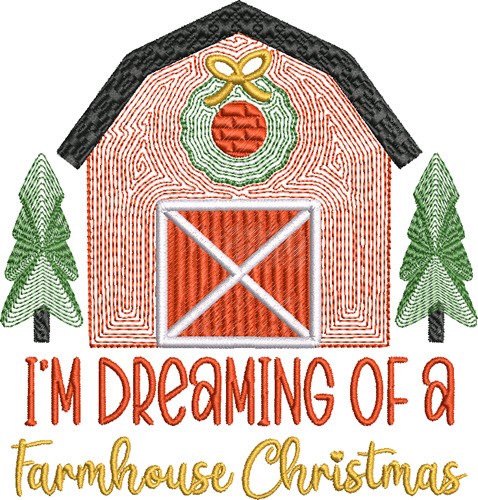 Farmhouse Christmas Machine Embroidery Design