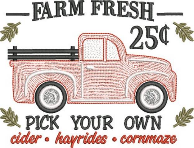 Picture of Farm Fresh Ford Machine Embroidery Design