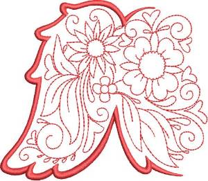 Picture of Valentines Floral Angel Wings Machine Embroidery Design