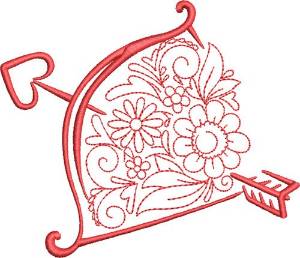 Picture of Valentines Day Cupids Arrow Machine Embroidery Design
