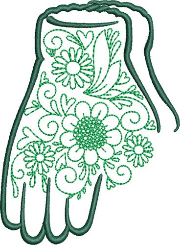 Garden Gloves Machine Embroidery Design