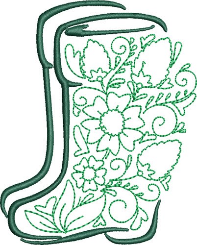Garden Boots Machine Embroidery Design