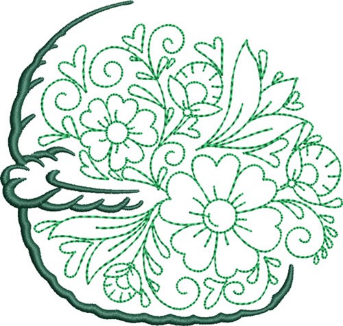 Garden Flower Basket Machine Embroidery Design