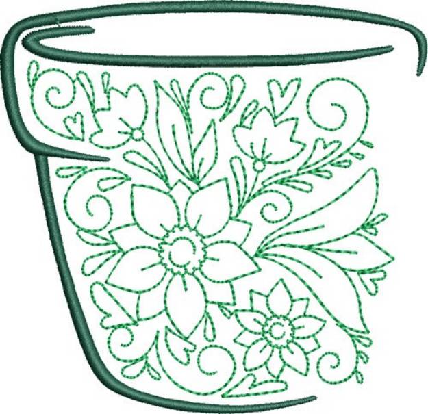 Picture of Garden Flower Pot Machine Embroidery Design