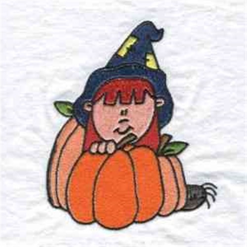 Pumpkin Witch Machine Embroidery Design