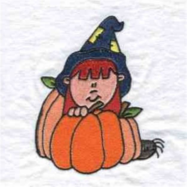 Picture of Pumpkin Witch Machine Embroidery Design