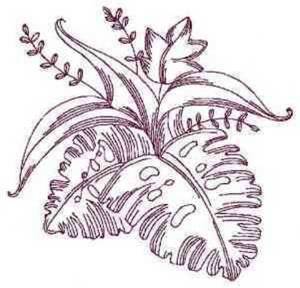 Picture of Fern Leaves Machine Embroidery Design